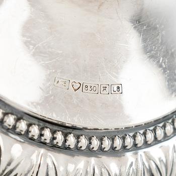 A set of four silver candlesticks, Kultateollisuus oy, Turku, 1968 and 1988.