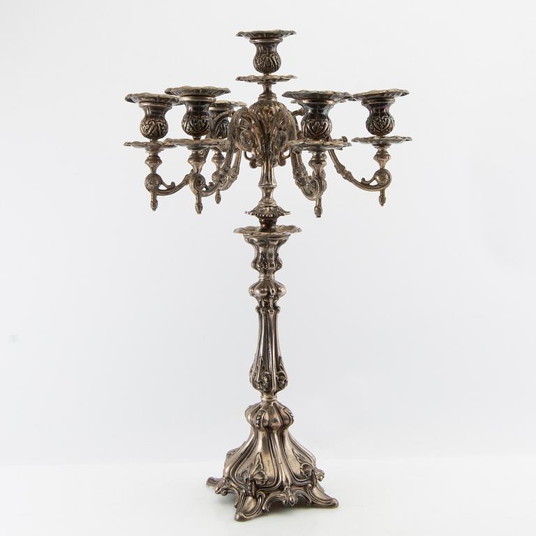 Candelabrum silver Louis XV style possibly Austria around 1900.
