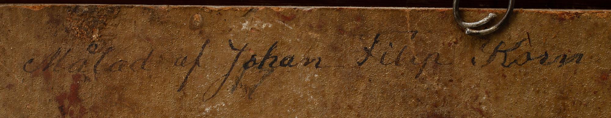 JOHAN PHILIP KORN, olja på pannå, osign.