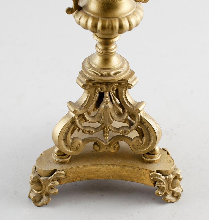 KANDELABER, mässing, Louis XIV-stil, 1800-talets andra hälft.