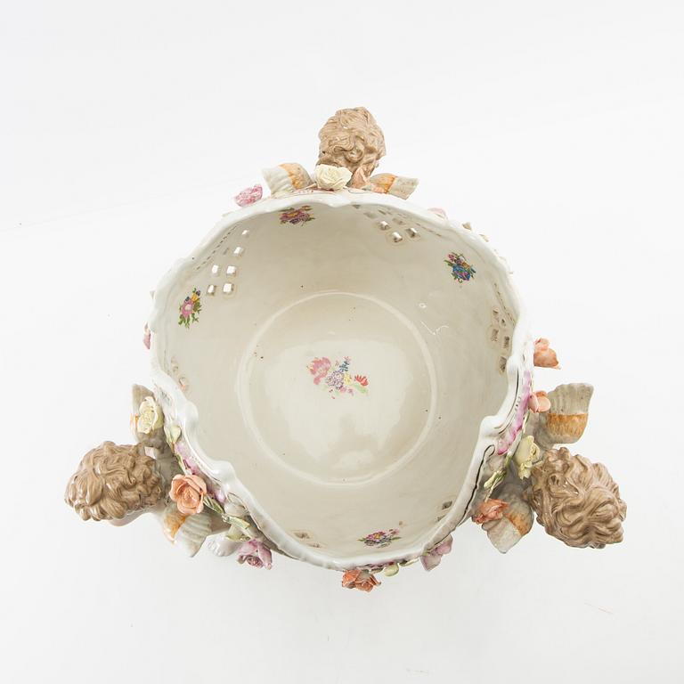 Goblet on foot Rococo style Germany mid 20th century porcelain.