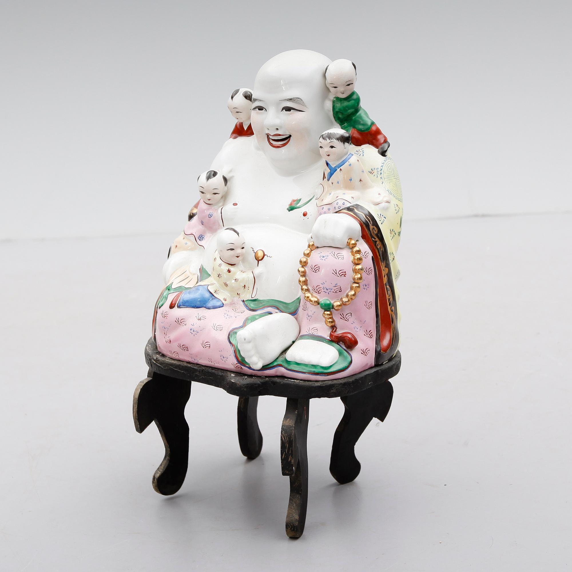 FIGUR, porslin, Buddha, Kina, 1900-/2000-tal.