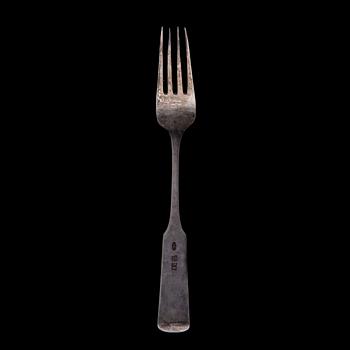 GAFFLAR, 6 st, silver, Ryssland 1900-talets början. Vikt 288 g.