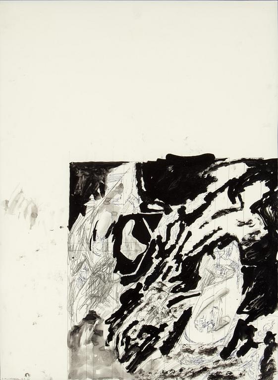 CARL MICHAEL LUNDBERG, blandteknik på papper, signerad CM Lundberg och daterad 5.3.07.