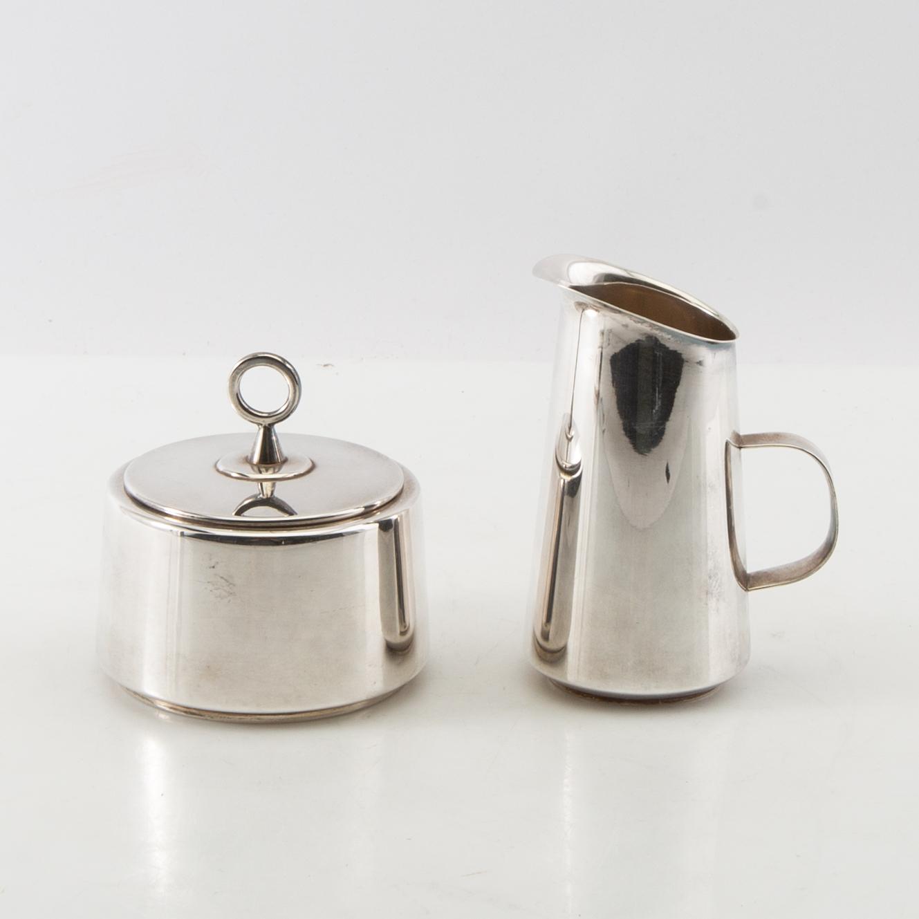 Gustaf Janson, kaffeservis, 3 delar, sterlingsilver, CG Hallberg, Stockholm, 1958.