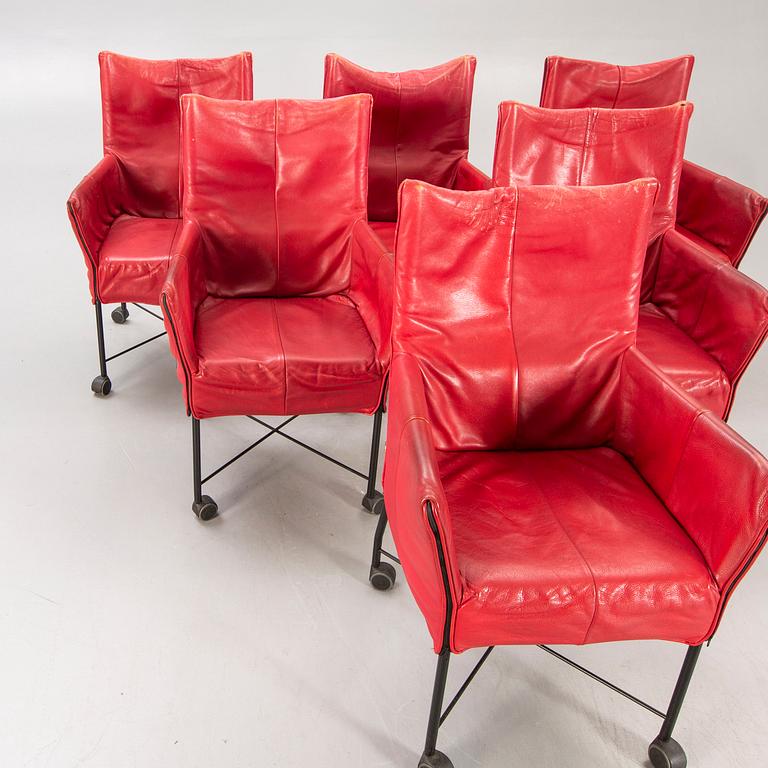 Gerard van den Berg, Armchairs, 6 pcs, for Montis, 1980s.