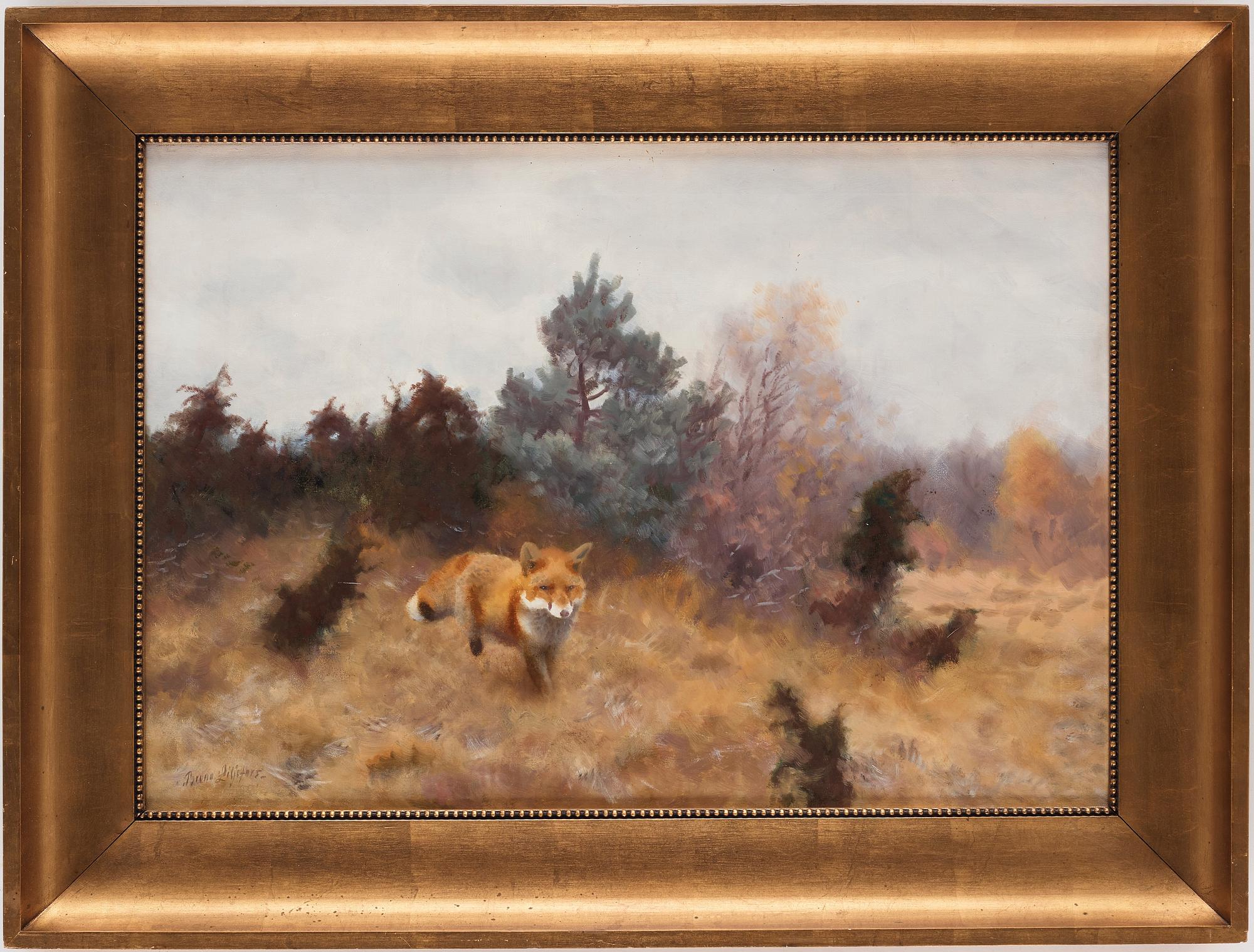Bruno Liljefors, Fox in a fall landscape.