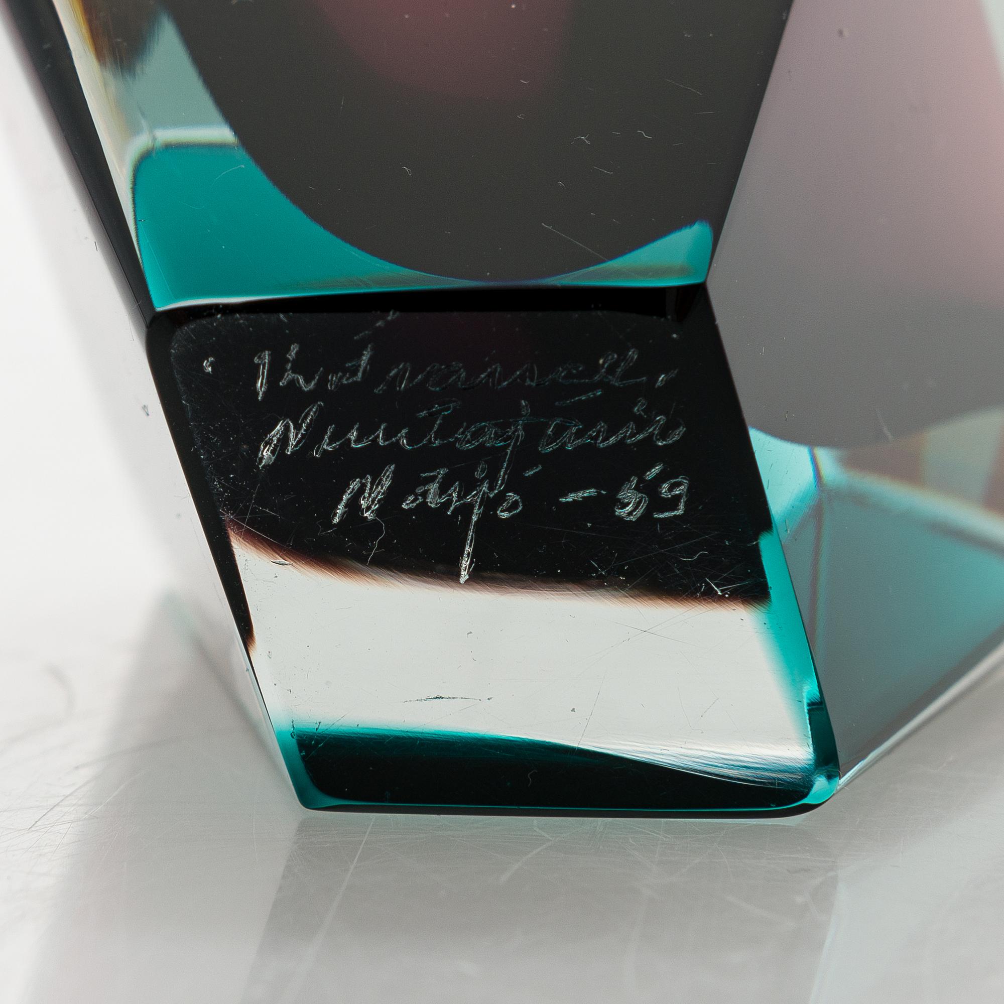 KAJ FRANCK, VASER, 3 st, "Prisma", glas. Signerade K Franck Nuutajärvi Notsjö -64/-68/-69.