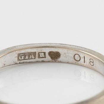 Rings, 2 pcs, 18K white gold with small diamonds.