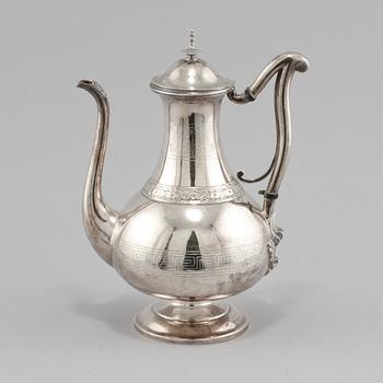 KAFFEKANNA, silver, Stockholm, 1884. Vikt 645 g.