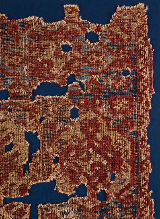 A west Anatolian "Lotto" rug fragment, 17th century, c. 142 x 115 (including frame 155 x 124 cm).