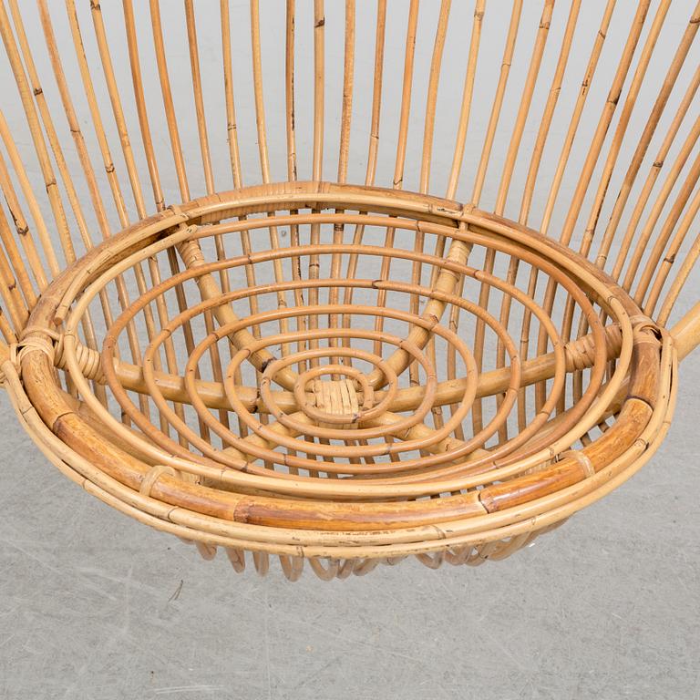 A bamboo and rattan hanging easy chair, second half of the 20th Century.