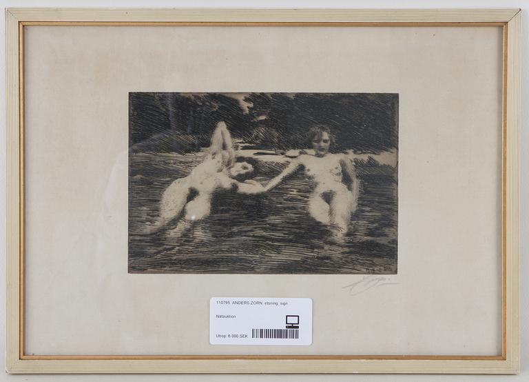 ANDERS ZORN, etsning, sign.