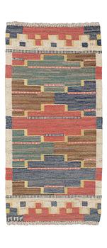 Märta Måås-Fjetterström, a carpet, "Blå heden", flat weave, ca 130 x 60 cm, signed MMF.