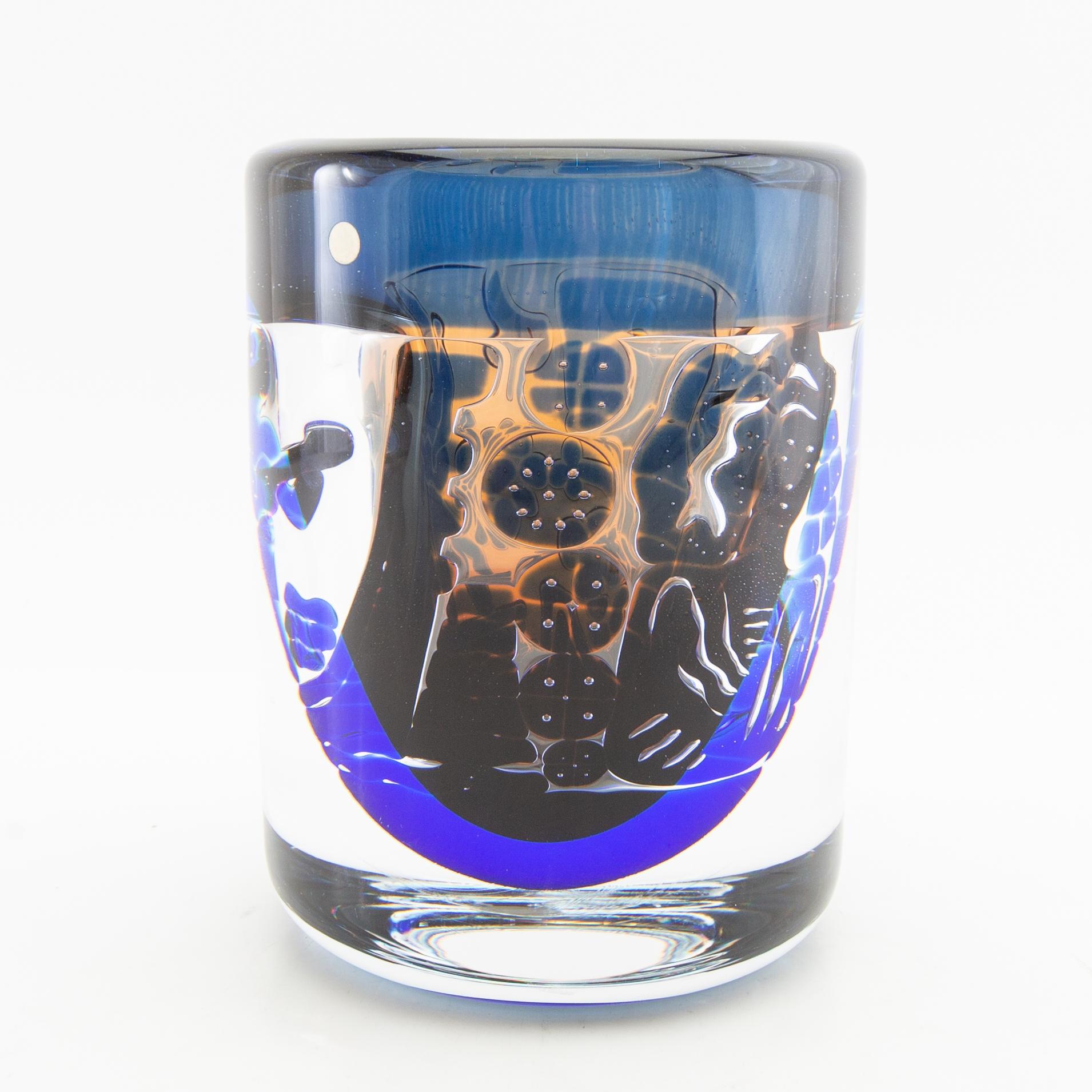 Edvin Öhrström, vas "Gondoljären", Ariel Orrefors signerad 1987.