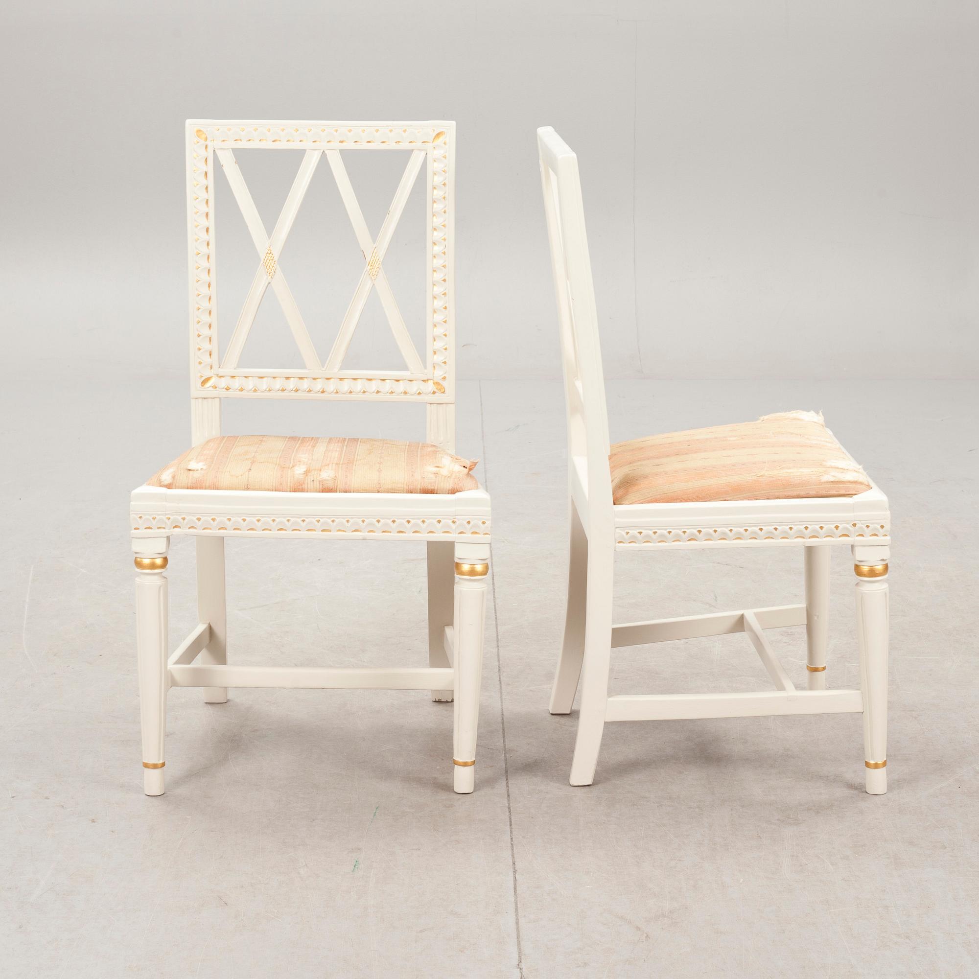 STOLAR, ett par, gustaviansk stil, 1800-tal.