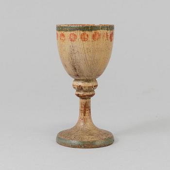 a painted swedish wooden cup from the 19th century.