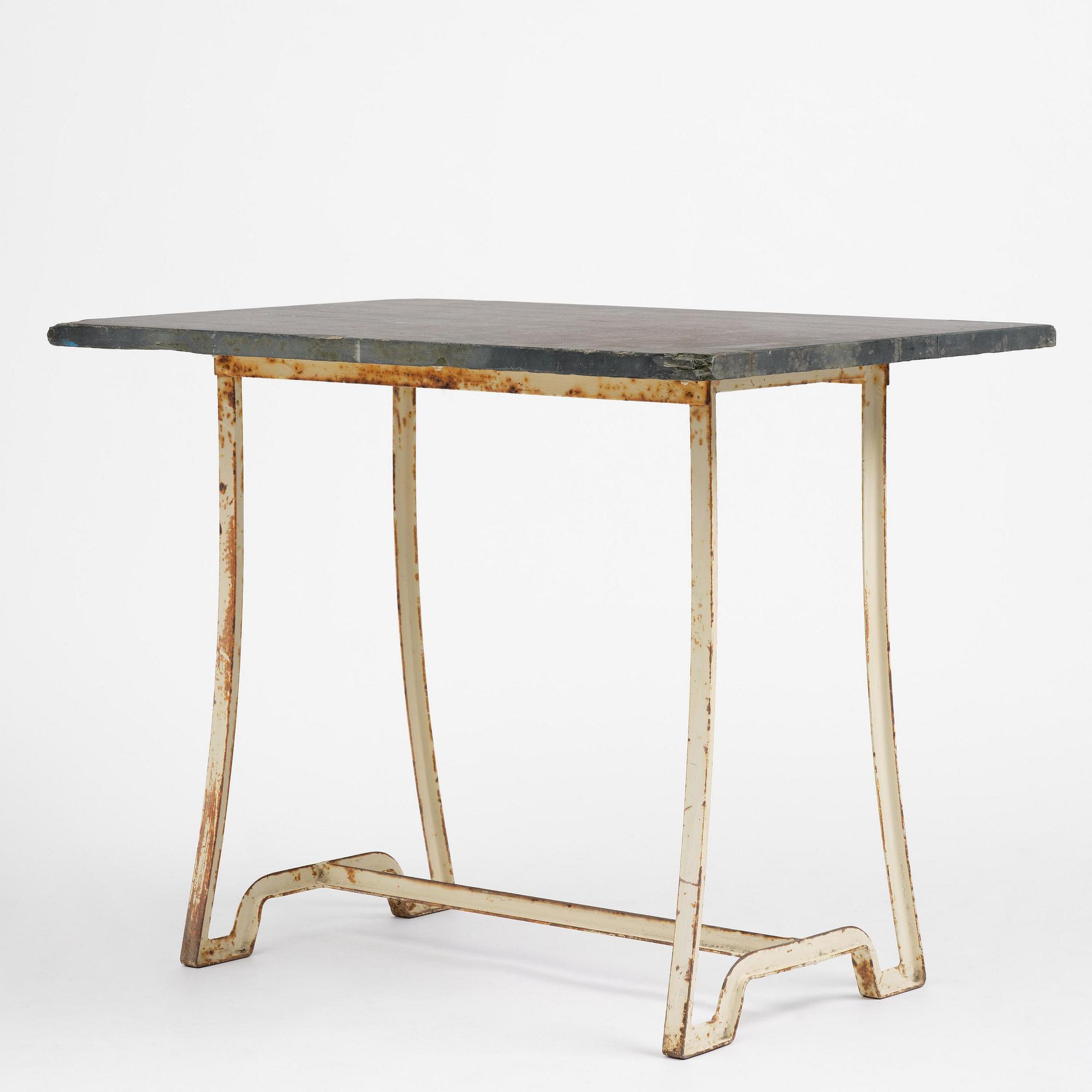 Carl Hörvik, a garden furniture set, a table and four chairs, possibly produced by Thulins vagnfabrik, Skillingaryd, Sweden.