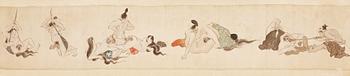 A Japanese shunga handscroll, Meiji (1868-1912).