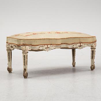 A Louis XVI-style bench, late 19th century.