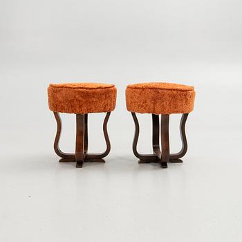 Stools, a pair, Art Deco, 20th century.