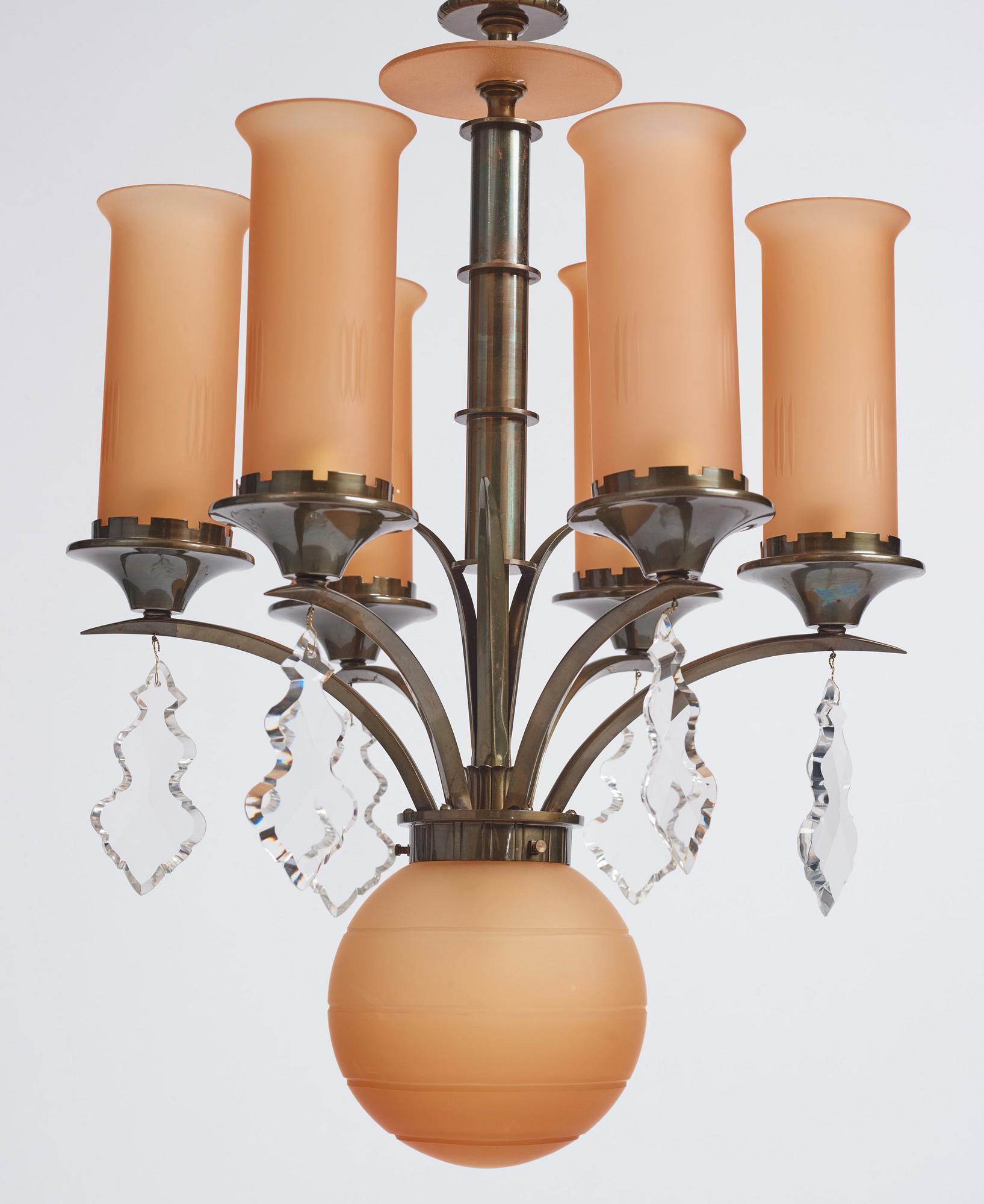 takkronor, ett par, modell "10027", Arvid Böhlmarks Lampfabrik, Stockholm 1930-tal.