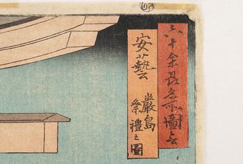 Ando Utagawa Hiroshige, 'Festival at Aki Province, Itsukushim'.