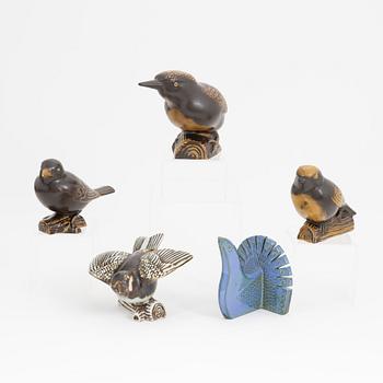 Sven Wejsfelt, a set of five stoneware figurines, Gustavsberg.