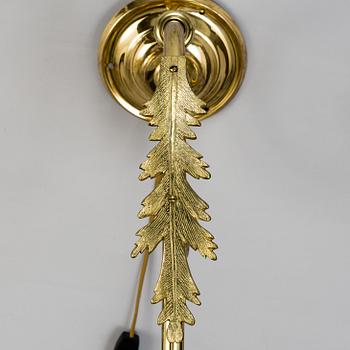 Three mid 20th century brass wallscones.