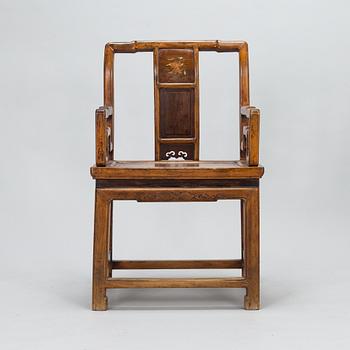 A Chinese hardwood armchair, circa 1900.