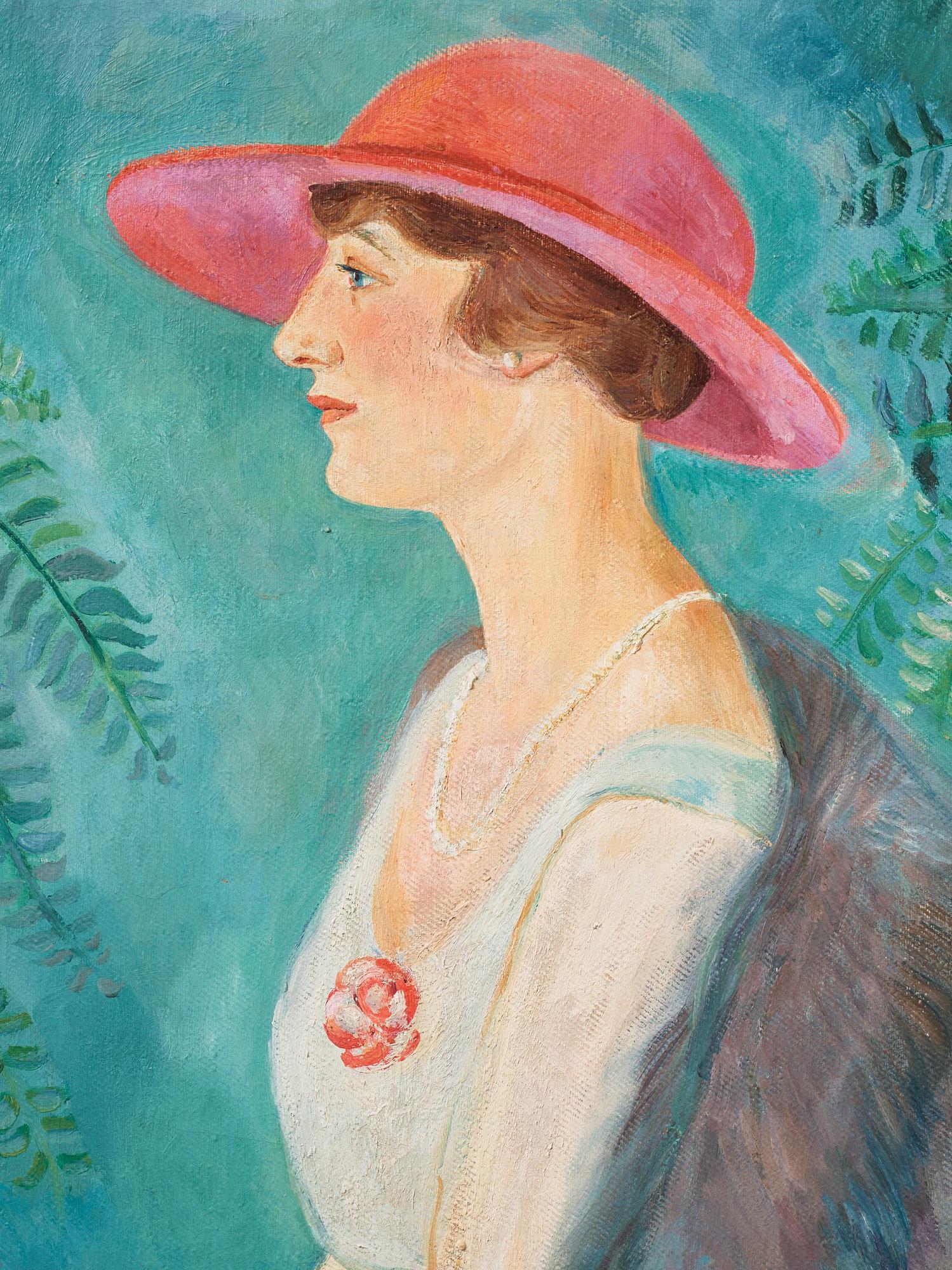 Einar Jolin, A woman with pink hat.