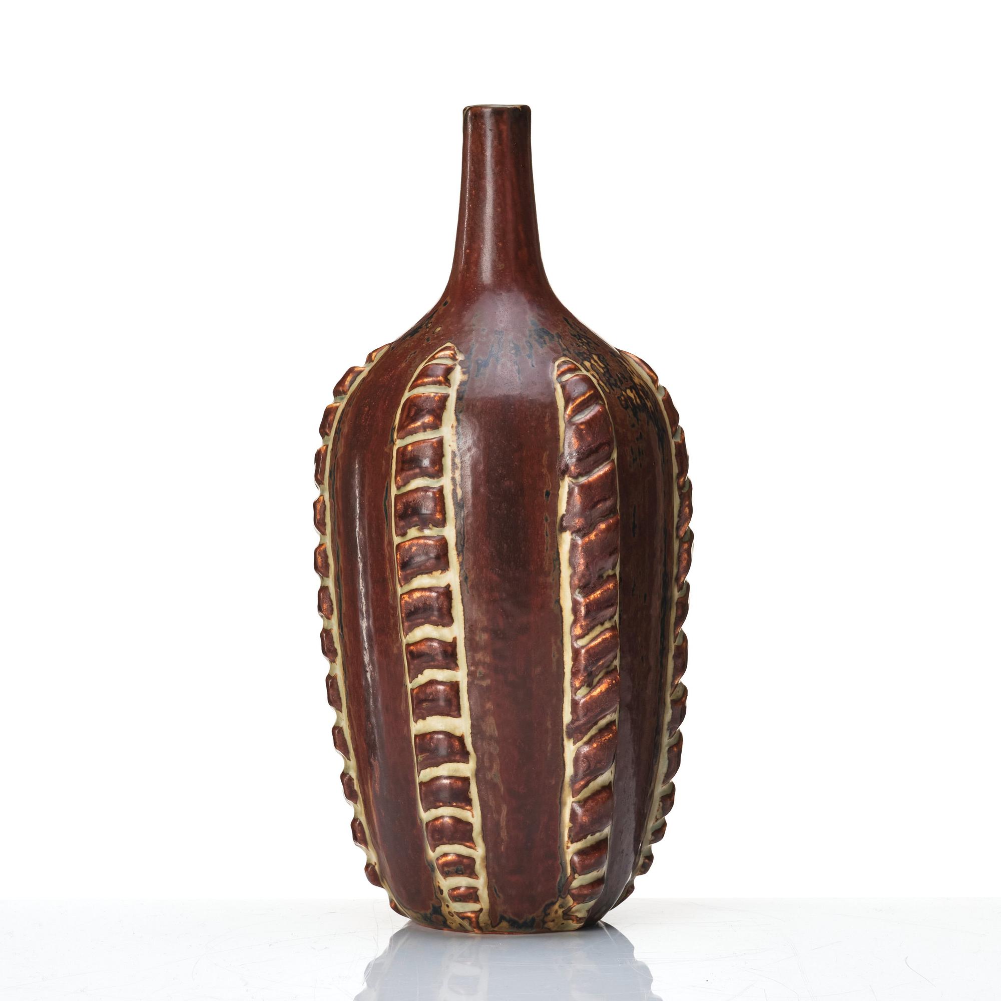 Axel Salto, a stoneware 'sung' glazed stoneware vase, Royal Copenhagen, Danmark 1985-89, model 21491.