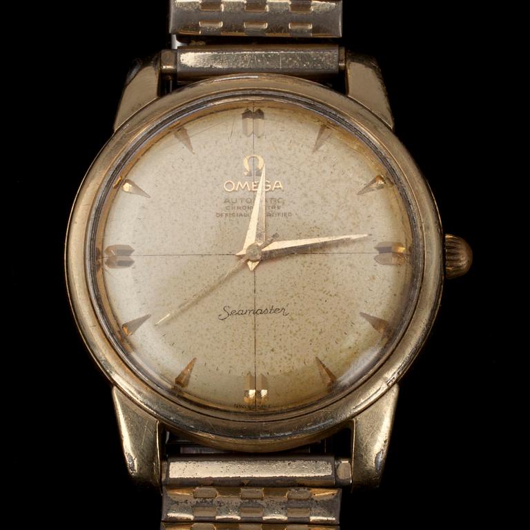 ARMBANDSUR, guld och stål, Omega, Automatic chronometer, Seamaster, 1960-tal.