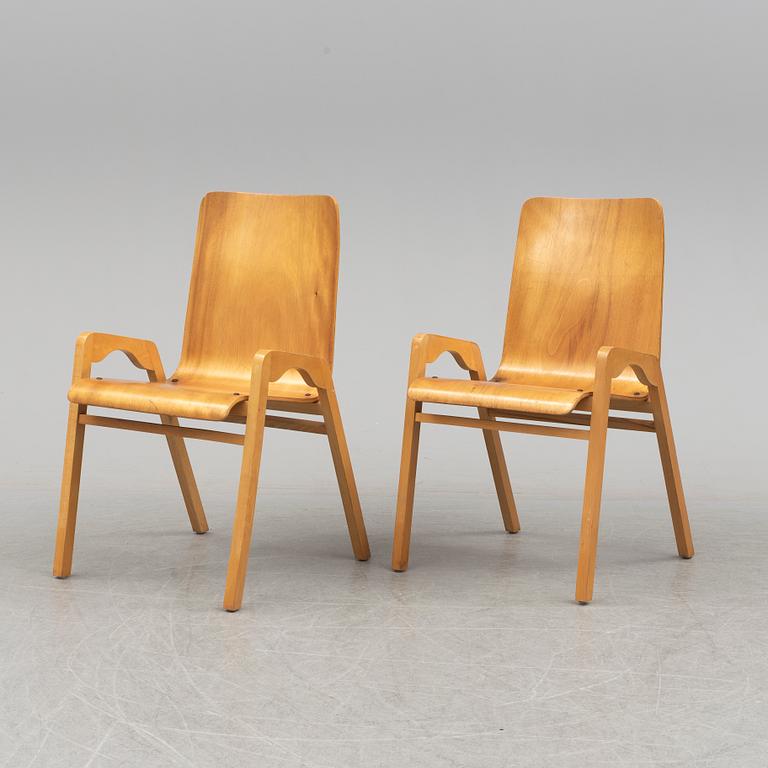 a set of six chairs by Axel Larsson, mid 20th century.