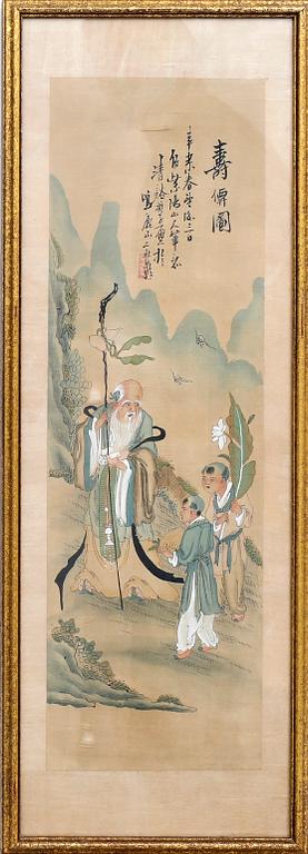 Shanghai School, 3 pieces, first half of the 20th century, Landscape with Figures.