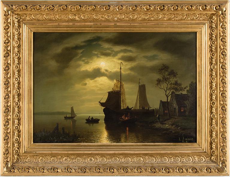 UNIDENTIFIED ARTIST, oil on canvas, signed J Zeunder. Dated DF (Düsseldorf) -86.