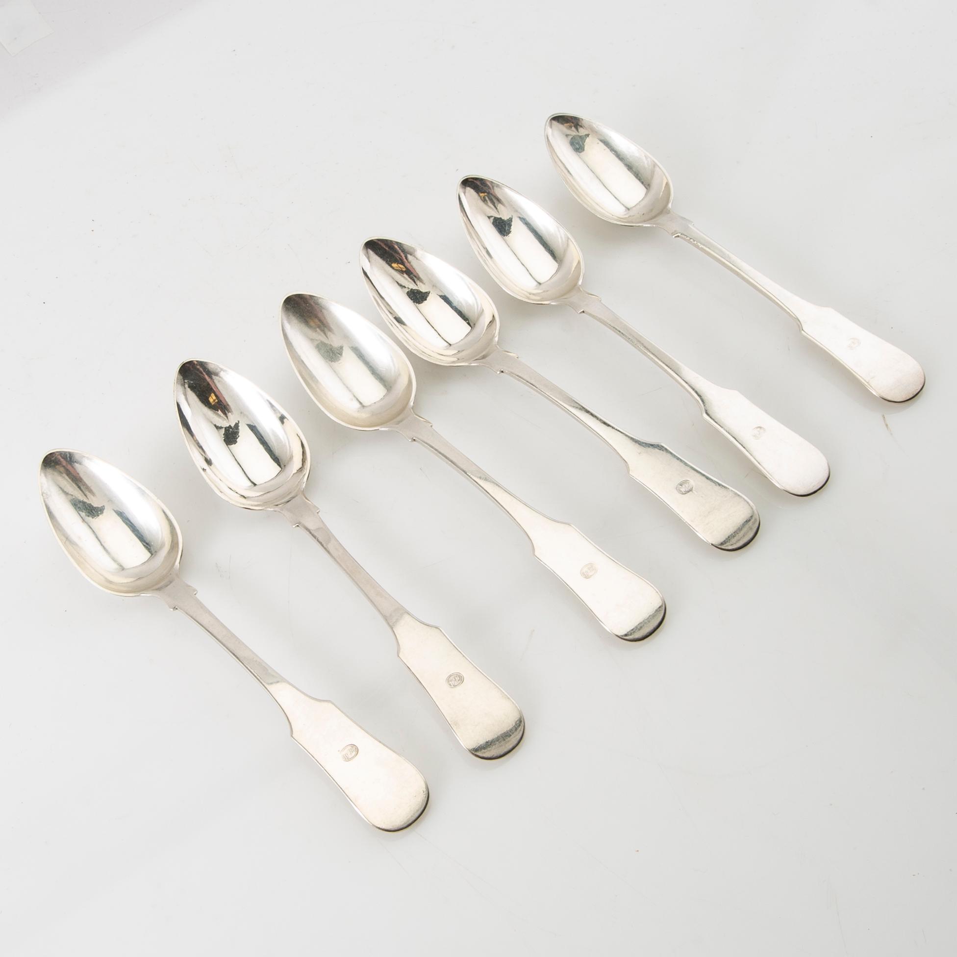 William Lyon spoons 12 pcs silver Gothenburg 1841.