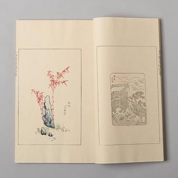 SHIZHUZHAI JIANPU, "Ten Bamboo Studio Manual of Painting and Calligraphy", fyra volymer. Rongbaozhai. Beijing, 1952.