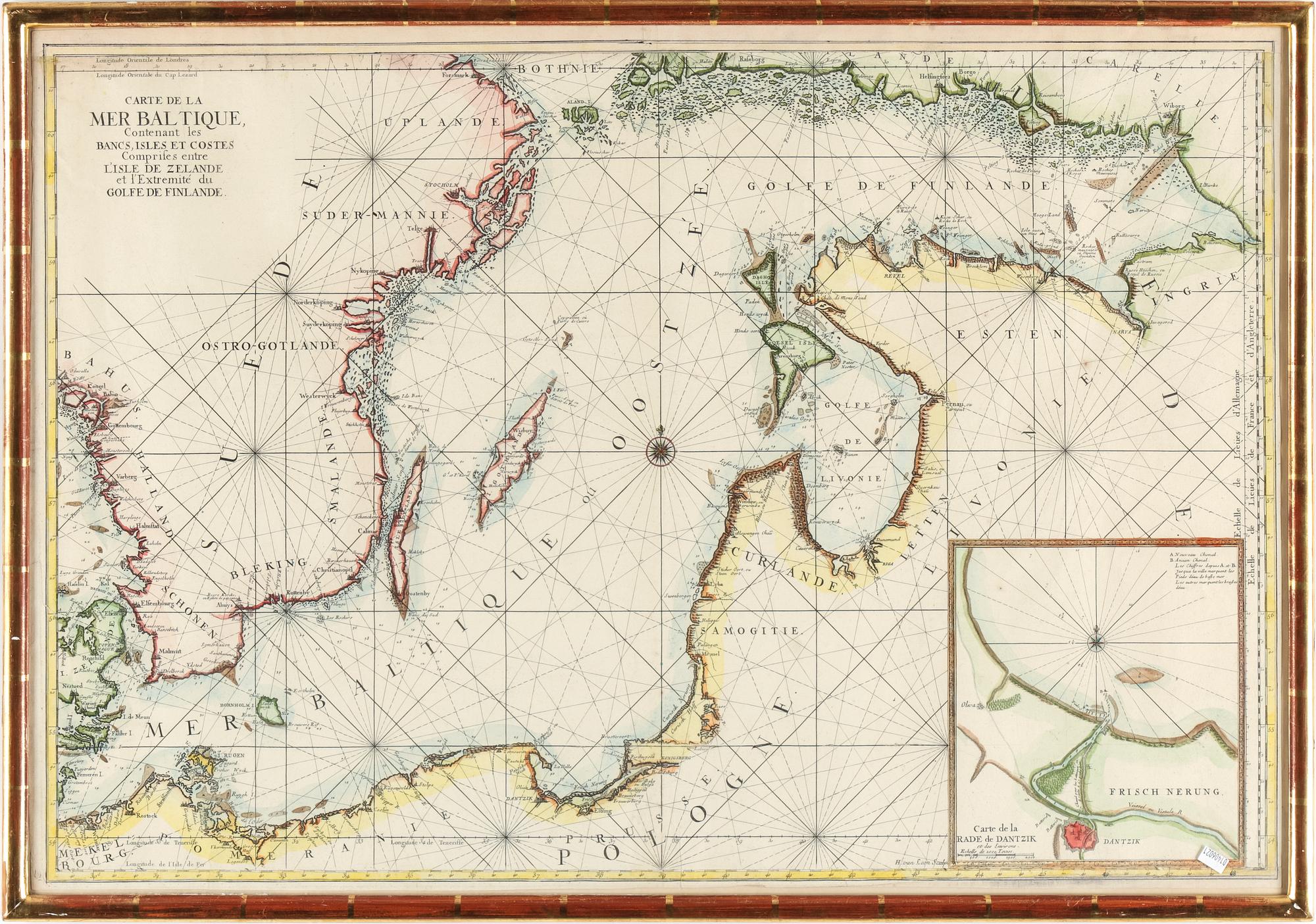 KARTA, "Carte de la Mer Baltique contenant les..., Herman van Loon, 1700-tal.
