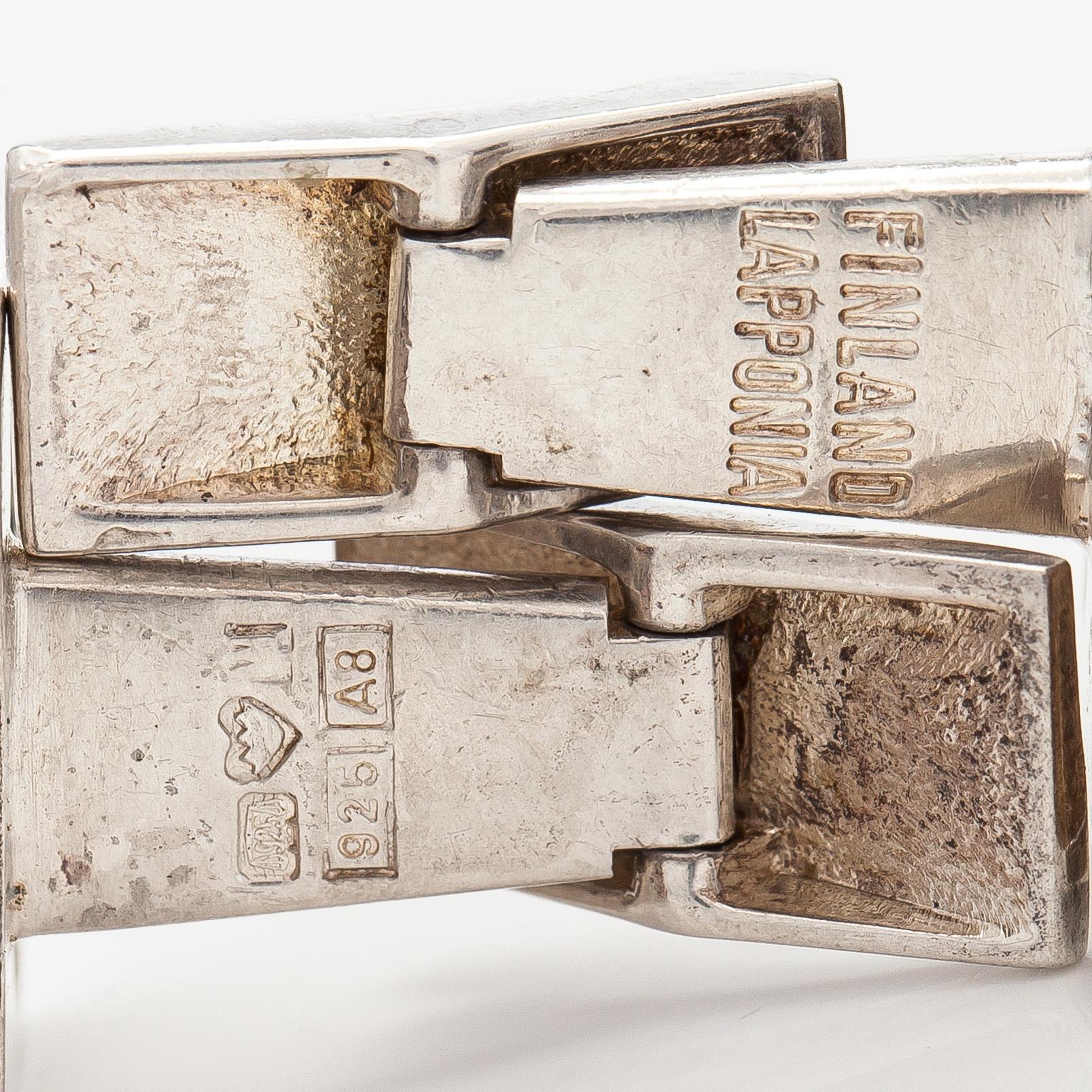 Björn Weckström, cufflinks, "Scenery on Luna", silver, Lapponia 1978.