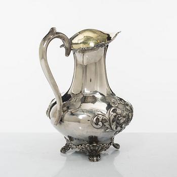 Jug, neo-Rococo, silver, Johan Teodor Palmgren Norrköping  1869.