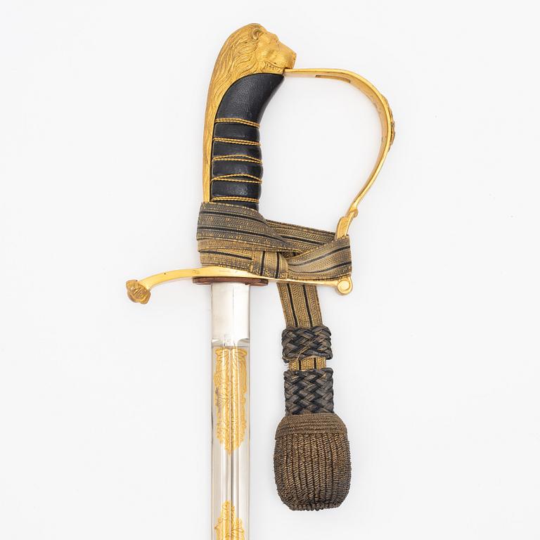 A Swedish infantry officer's sword, with scabbard.