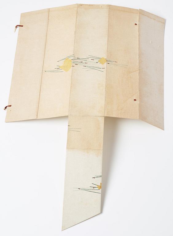 A Japanese Makimomo, ink and colour on paper, Meiji (1868-1912).