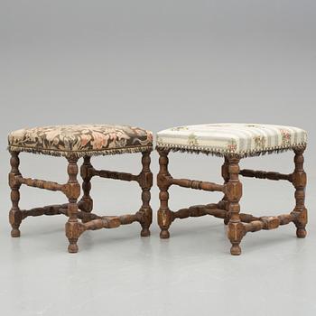 TABURETTER, ett par, Barock, 16/1700-tal.