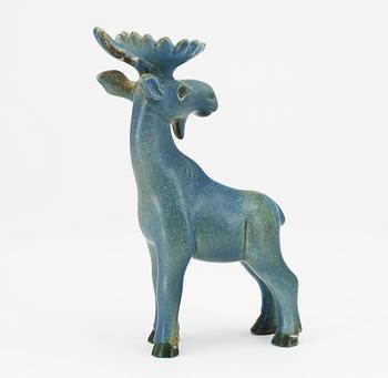 A Gunnar Nylund stoneware figure of a moose, Rörstrand.