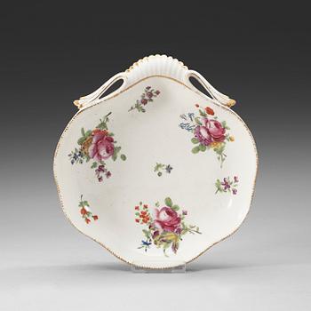 A French leaf shaped dish, Paris, 18th Century.