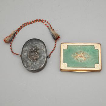 DOSOR, 5 st, bl.a. silver och emalj, 1800/1900-tal.