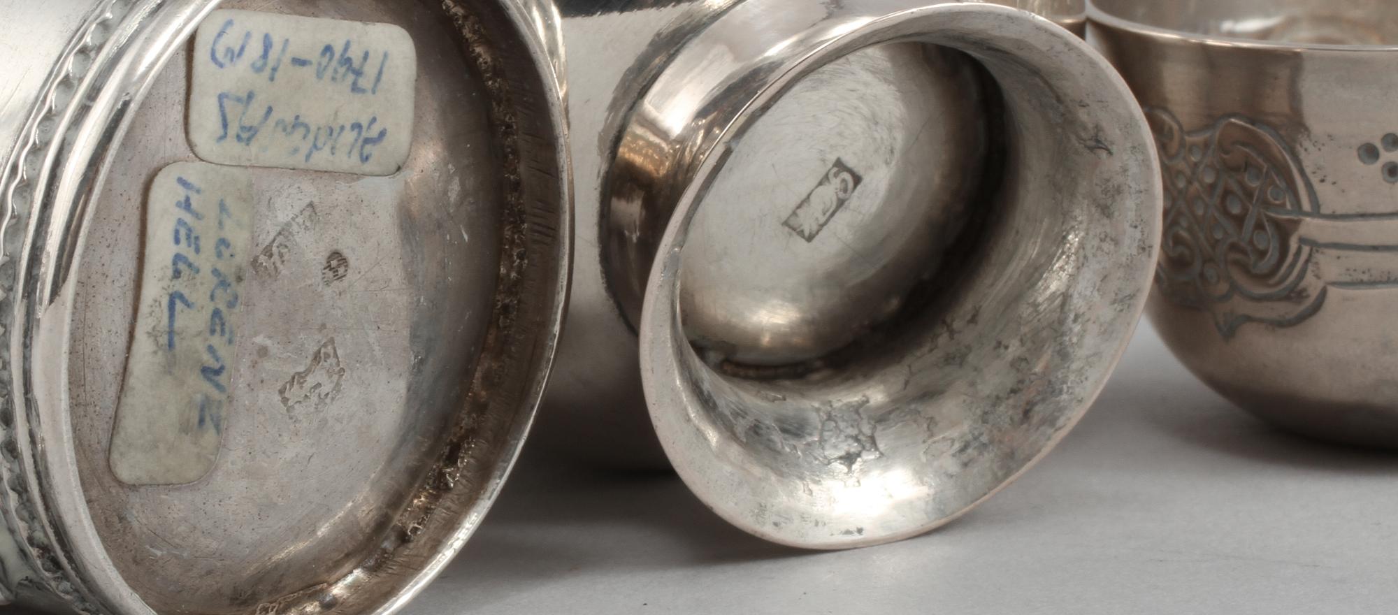 PARTI SILVER, 4 delar, delvis låghaltigt, 1800-tal, total vikt 200 gram.