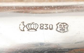 KANDELABRAR, 1 par, silver, rokokostil, 1900-tal.