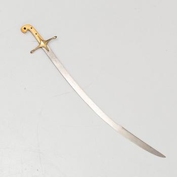 A Turkish Kilij sword, with scabbard, from around the year 1900.